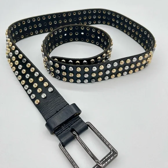 CAbi Studded Black Leather Belt - Picture 1 of 8